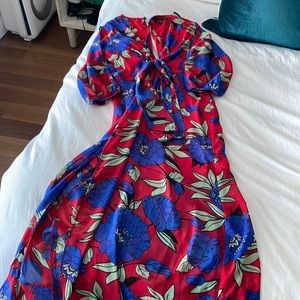 LULUS floral maxi with slit. Gorgeous color